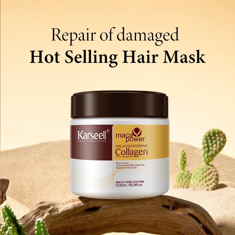 Karseell Collagen Conditioner – Coconut Oil for Dry & Damaged Hair – Strengthens & Restores Bleached & Color-Treated Hair – 16.9 oz