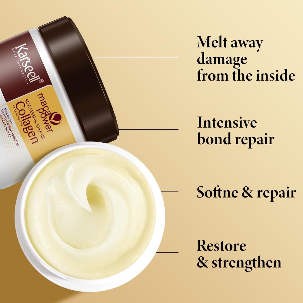 Karseell Collagen Conditioner – Coconut Oil for Dry & Damaged Hair – Strengthens & Restores Bleached & Color-Treated Hair – 16.9 oz