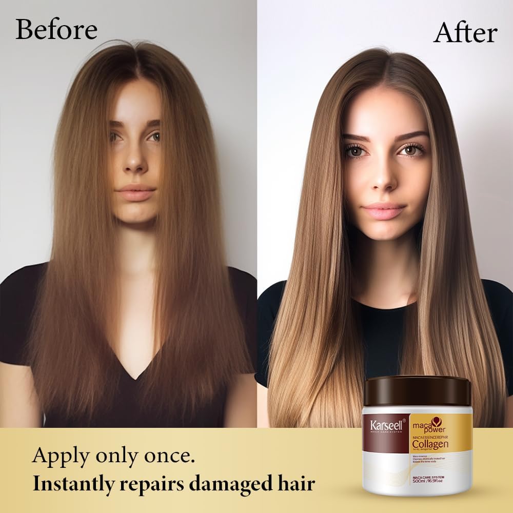Karseell Collagen Conditioner – Coconut Oil for Dry & Damaged Hair – Strengthens & Restores Bleached & Color-Treated Hair – 16.9 oz