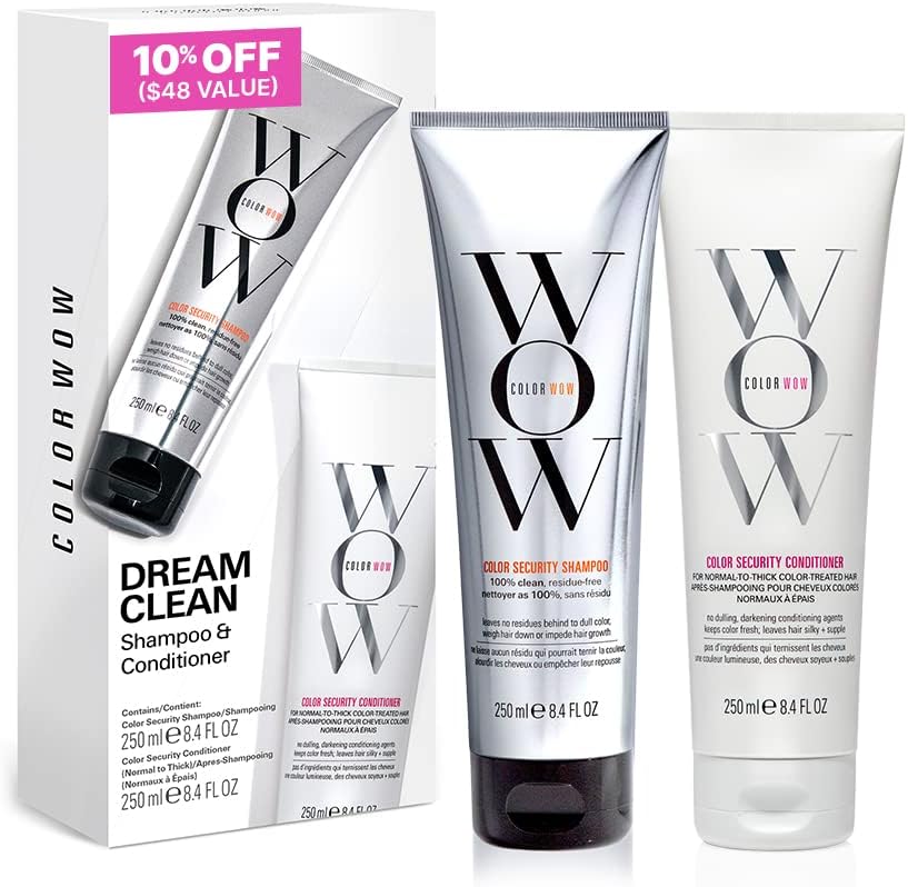 Color Wow Color Security Shampoo and Conditioner Duo – Sulfate-Free, Color-Safe Hair Care, 250ml Each