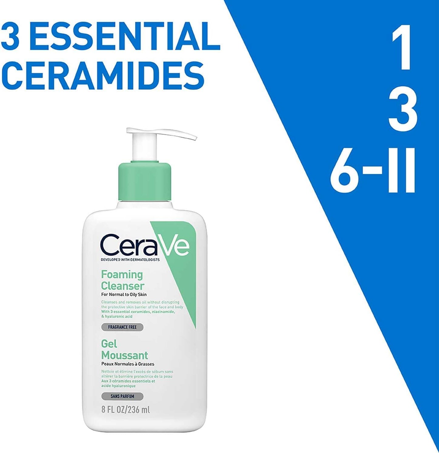 CeraVe Foaming Cleanser 236ml | For Normal to Oily Skin