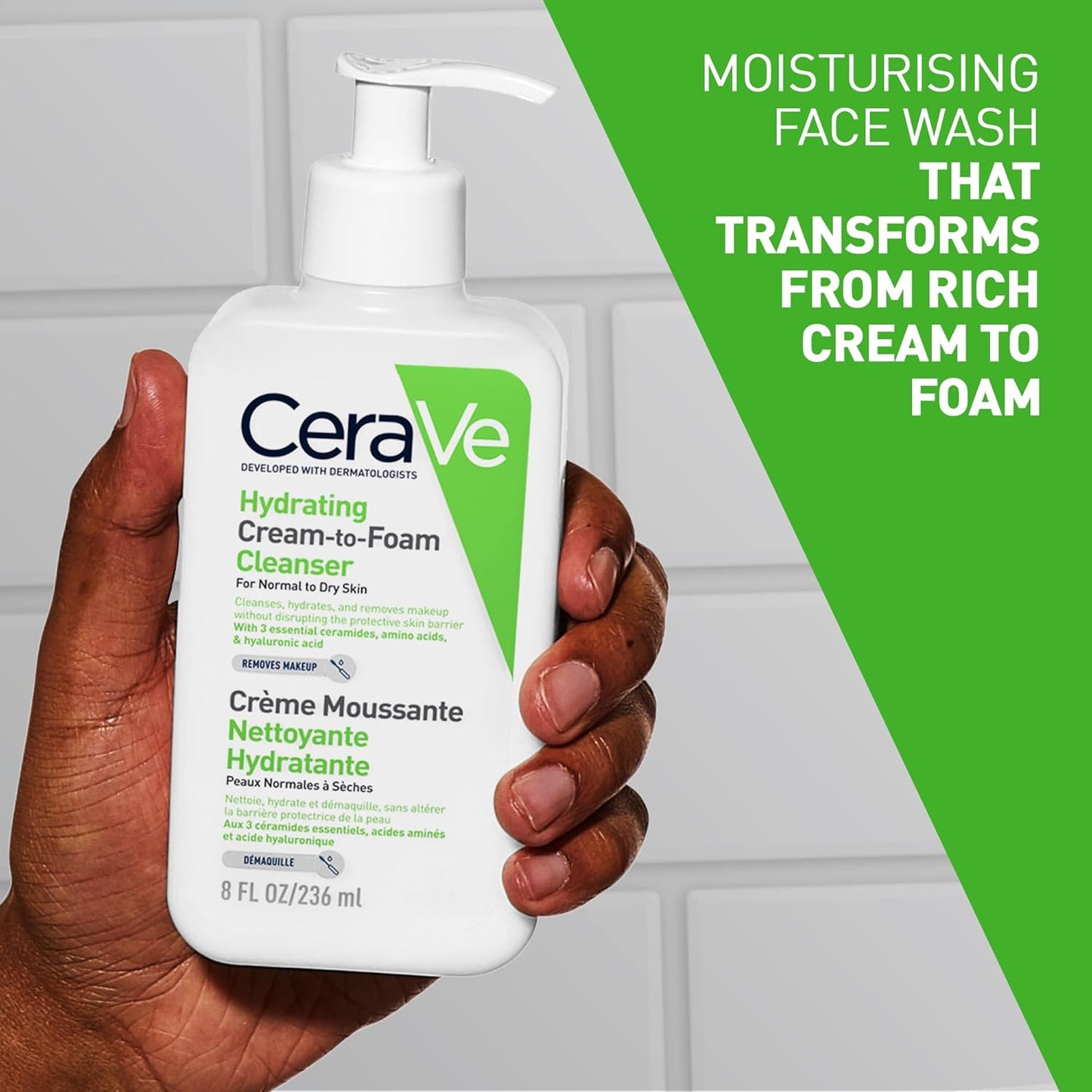 CeraVe Hydrating Cream-to-Foam Cleanser 236ml | Normal to Dry Skin – PharmaElegance