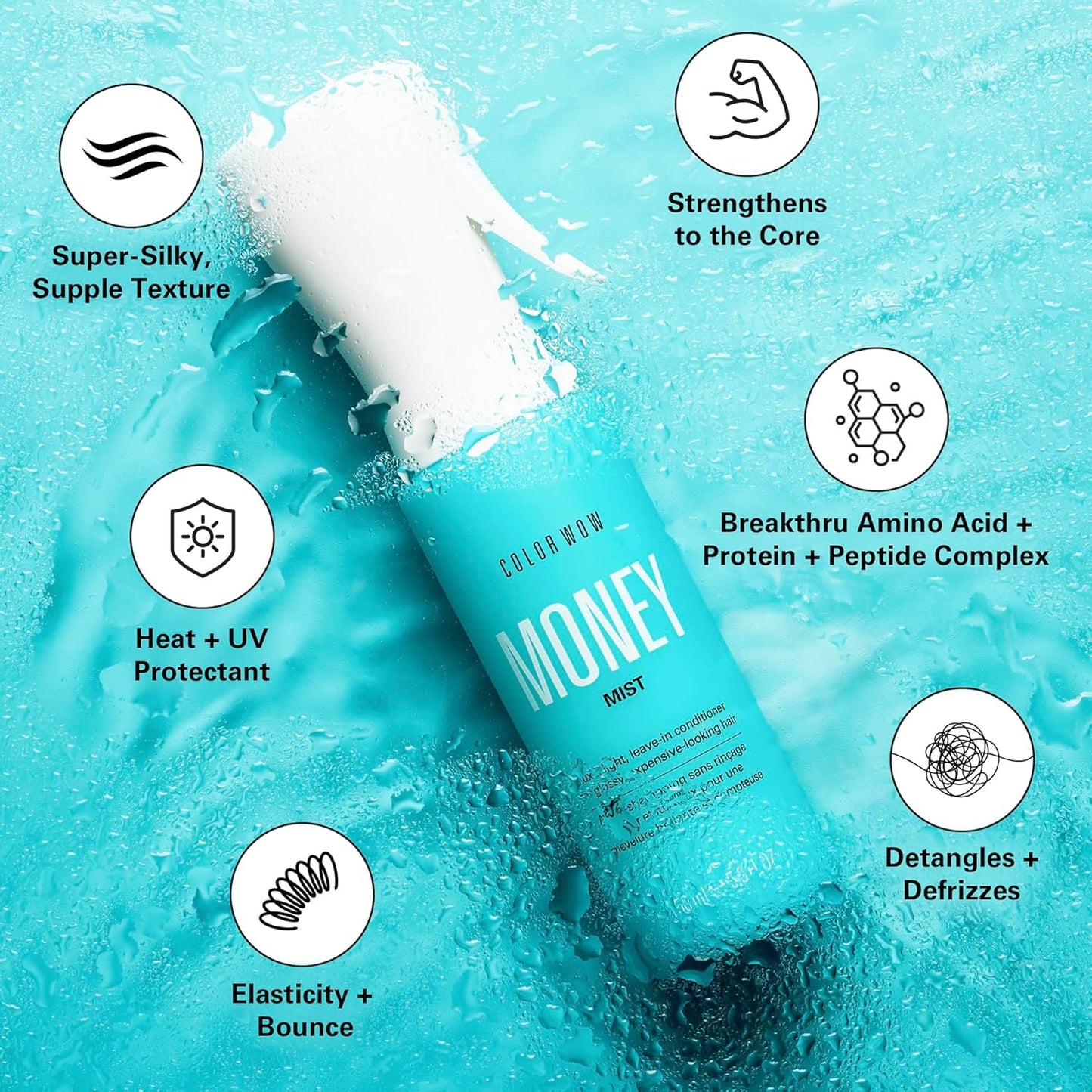 COLOR WOW MONEY Mist Leave-In Conditioner (150 ml) | Instantly Hydrate, Smooth & Shine for Expensive-Looking Hair
