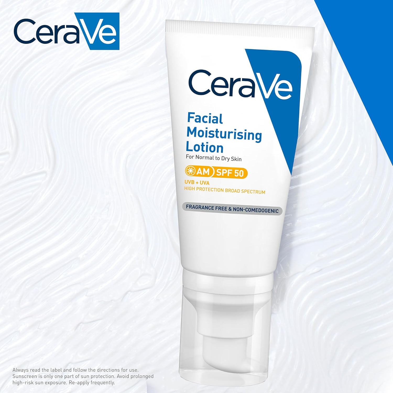 CeraVe facial moisturizing lotion on a white background