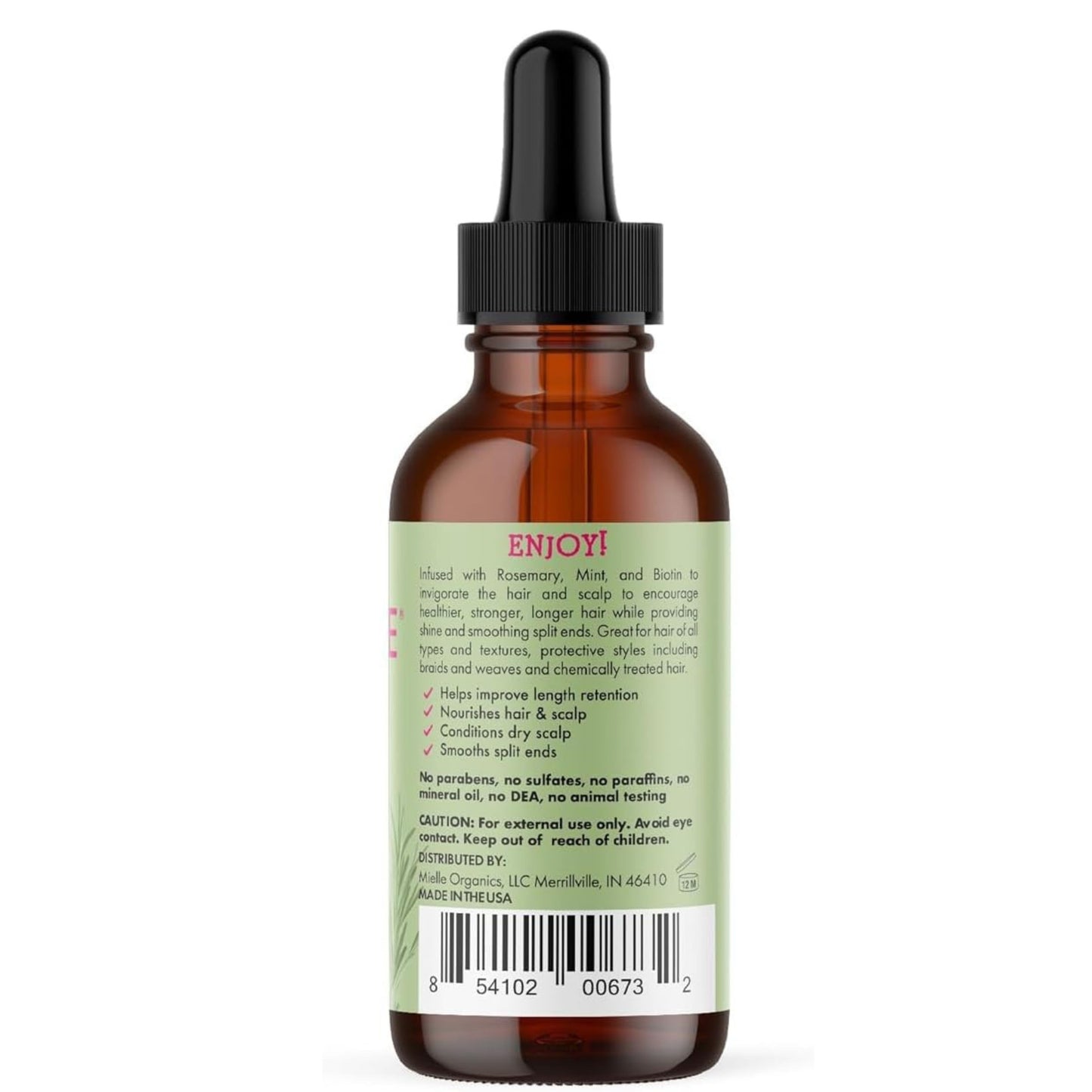 Mielle Organics Rosemary Mint Hair Oil – Strengthens, Nourishes, and Promotes Hair Growth – Infused with Biotin – 2 oz