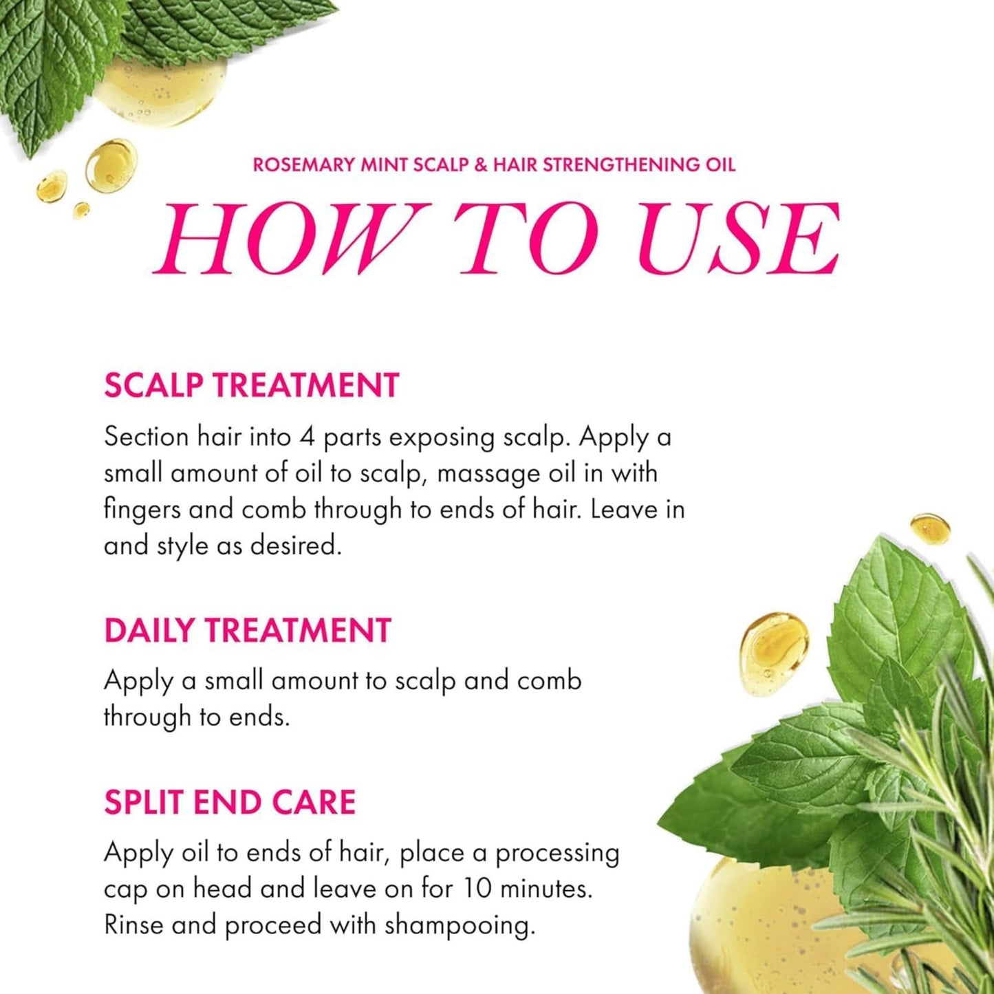 Mielle Organics Rosemary Mint Hair Oil – Strengthens, Nourishes, and Promotes Hair Growth – Infused with Biotin – 2 oz