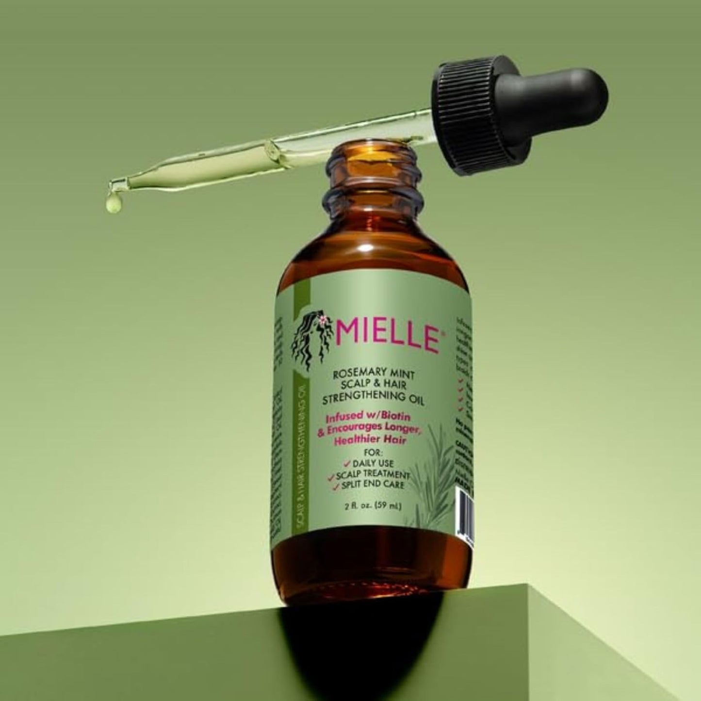 Mielle Organics Rosemary Mint Hair Oil – Strengthens, Nourishes, and Promotes Hair Growth – Infused with Biotin – 2 oz