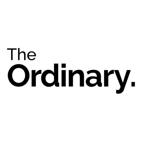 The Ordinary skincare brand logo featured as an official beauty partner with Pharmaelegance UK