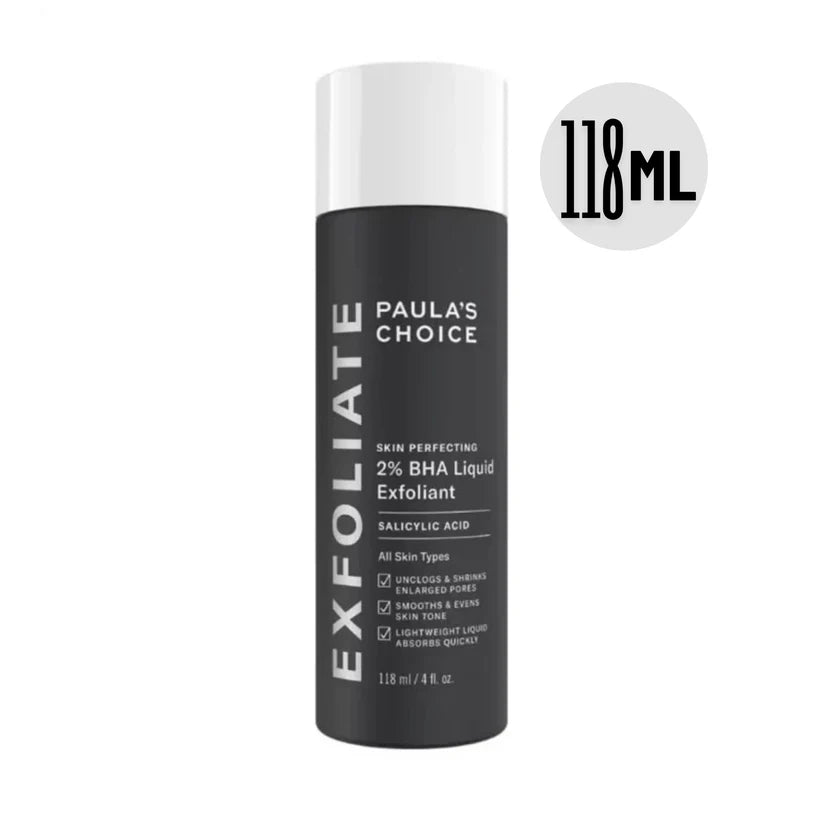 Paula's Choice 2% BHA Liquid Exfoliant with Salicylic Acid – Pore Minimizer & Blackhead Remover for Clear, Glowing Skin