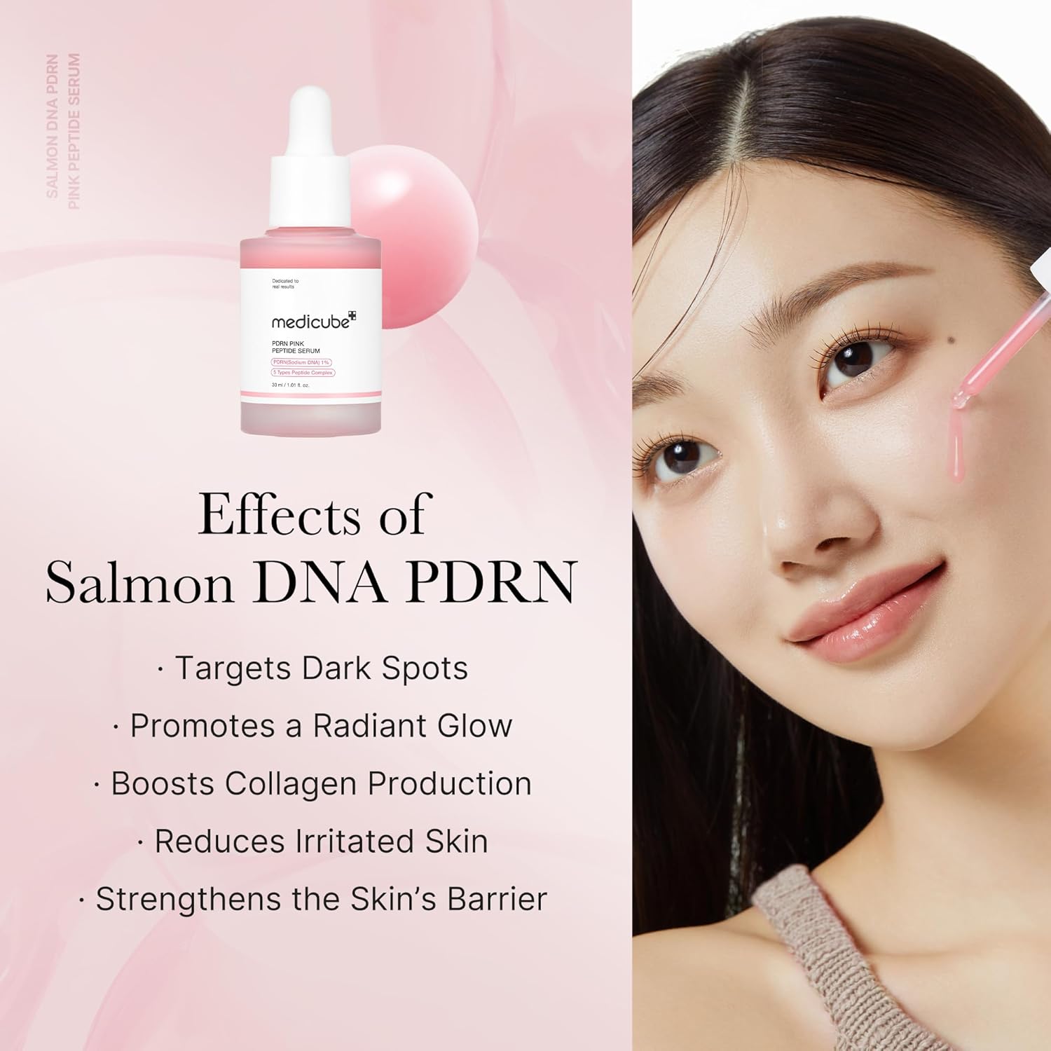 Medicube Salmon DNA PDRN Pink Peptide Serum – 1.01 fl.oz.