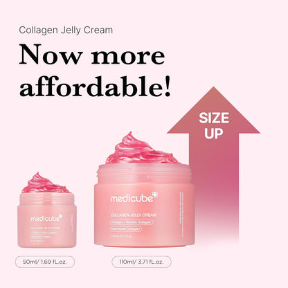 Pharmaelegance Medicube Collagen Jelly Cream – Korean Face Moisturizer for Uneven Skin Tone, Firmness & Glass Glow Skin | 110ml