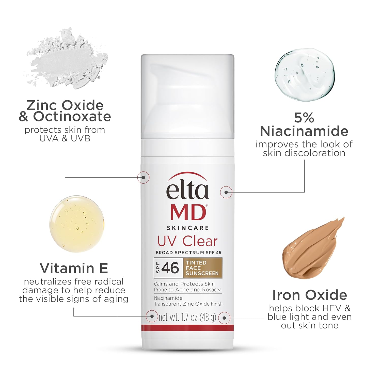 EltaMD UV Clear Tinted Face Sunscreen SPF 46 – 1.7 oz
