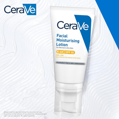 CeraVe AM Facial Moisturising Lotion SPF50 | 52ml UK