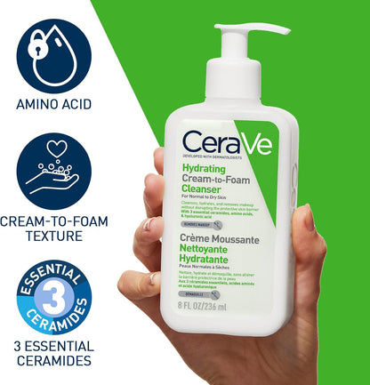 CeraVe Hydrating Cream-to-Foam Cleanser 236ml | Normal to Dry Skin – PharmaElegance