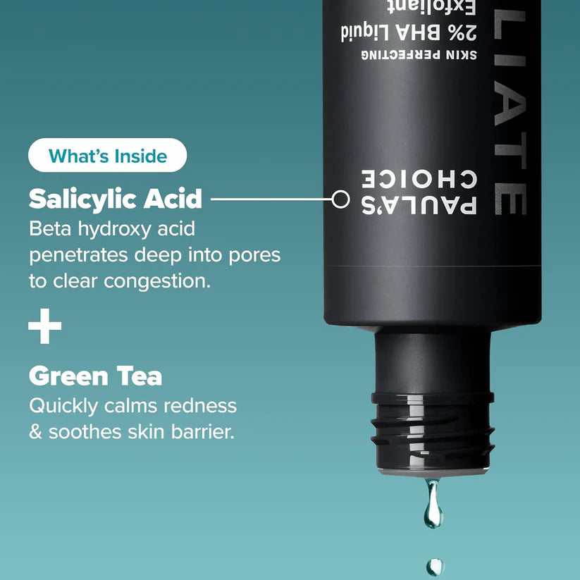 Paula's Choice 2% BHA Liquid Exfoliant with Salicylic Acid – Pore Minimizer & Blackhead Remover for Clear, Glowing Skin
