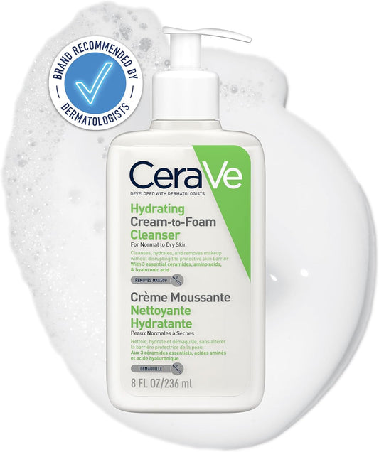 CeraVe Hydrating Cream-to-Foam Cleanser 236ml | Normal to Dry Skin – PharmaElegance