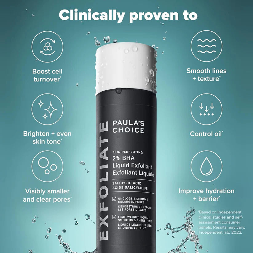 Paula's Choice 2% BHA Liquid Exfoliant with Salicylic Acid – Pore Minimizer & Blackhead Remover for Clear, Glowing Skin